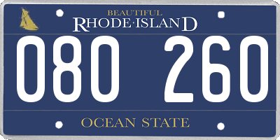 RI license plate 080260