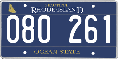 RI license plate 080261