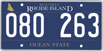 RI license plate 080263