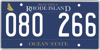 RI license plate 080266
