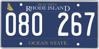 RI license plate 080267
