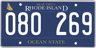 RI license plate 080269