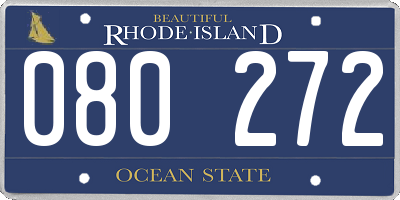 RI license plate 080272