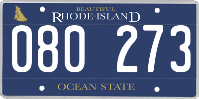 RI license plate 080273