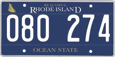 RI license plate 080274