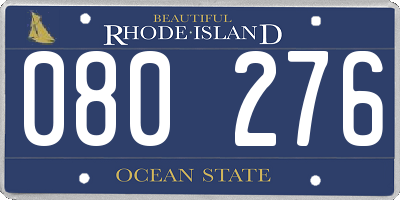 RI license plate 080276