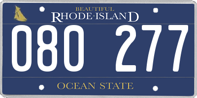 RI license plate 080277