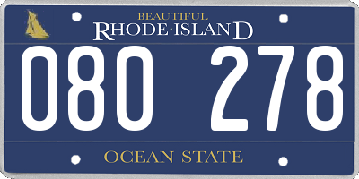 RI license plate 080278