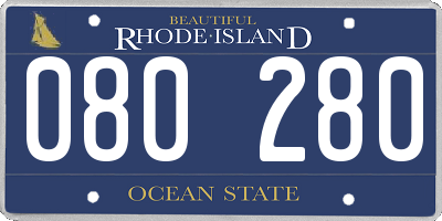 RI license plate 080280