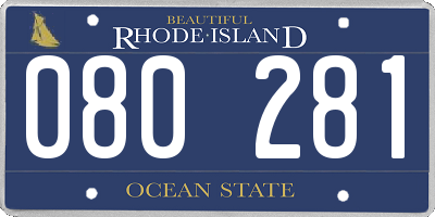 RI license plate 080281