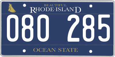 RI license plate 080285