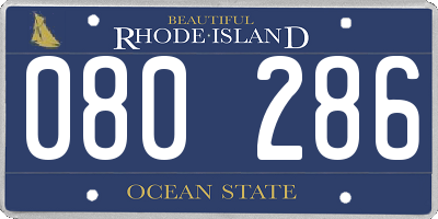 RI license plate 080286