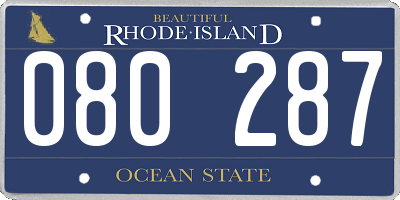 RI license plate 080287