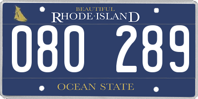 RI license plate 080289