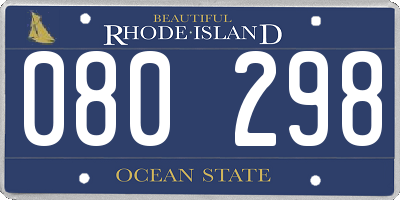 RI license plate 080298