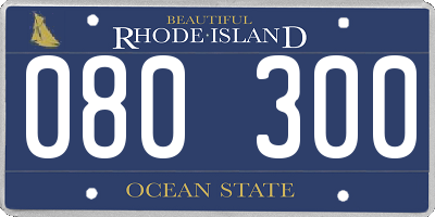 RI license plate 080300