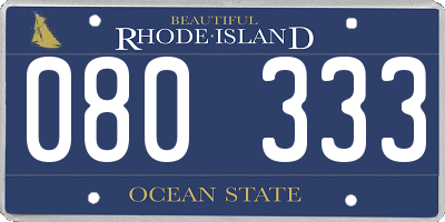 RI license plate 080333
