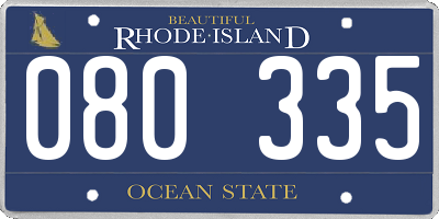 RI license plate 080335