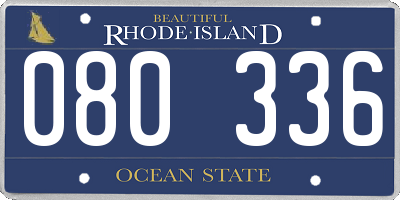 RI license plate 080336