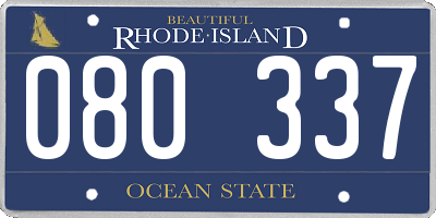 RI license plate 080337