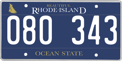 RI license plate 080343