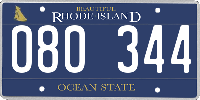 RI license plate 080344