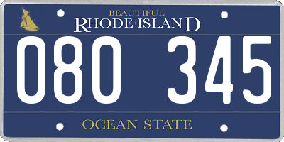 RI license plate 080345