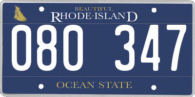 RI license plate 080347