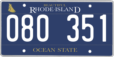 RI license plate 080351
