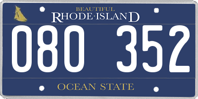 RI license plate 080352
