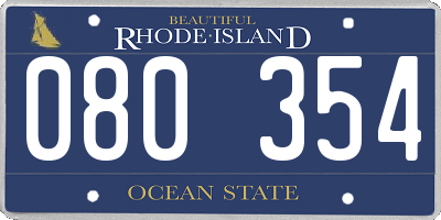RI license plate 080354
