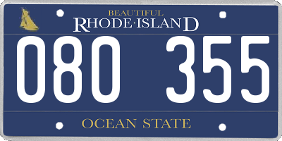 RI license plate 080355