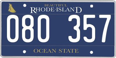 RI license plate 080357