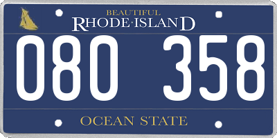 RI license plate 080358