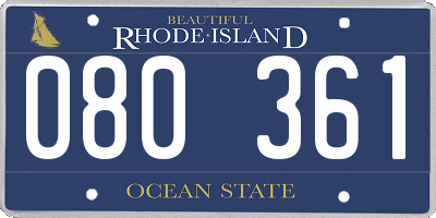 RI license plate 080361