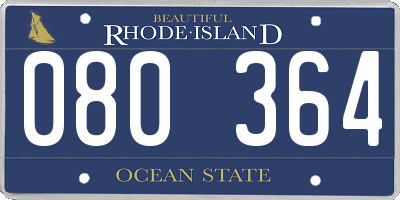 RI license plate 080364
