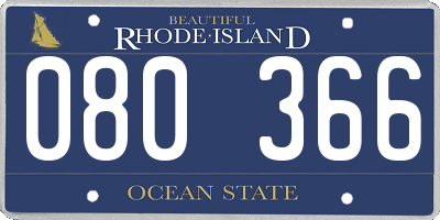 RI license plate 080366
