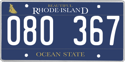 RI license plate 080367