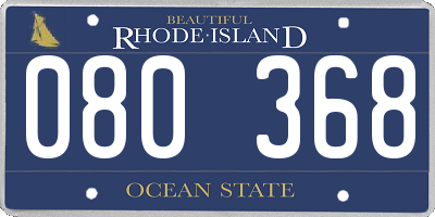 RI license plate 080368