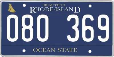 RI license plate 080369