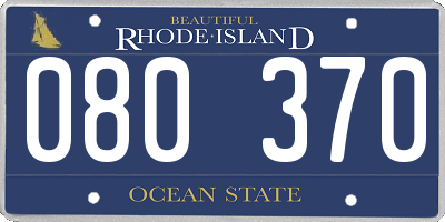 RI license plate 080370