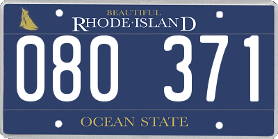 RI license plate 080371
