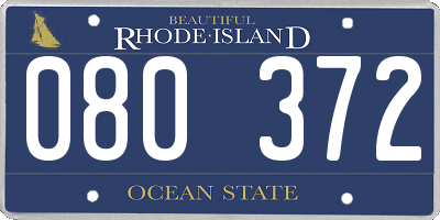 RI license plate 080372