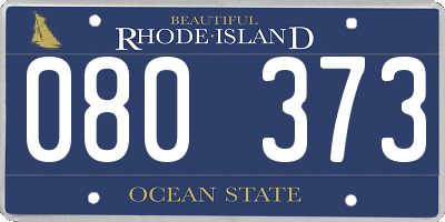 RI license plate 080373