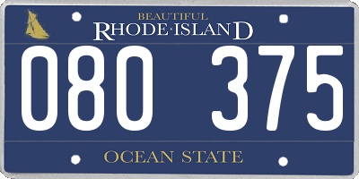 RI license plate 080375