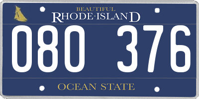 RI license plate 080376