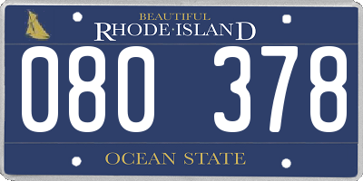 RI license plate 080378