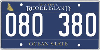 RI license plate 080380