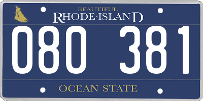 RI license plate 080381