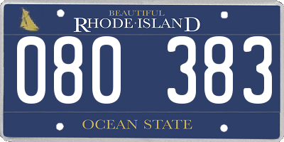 RI license plate 080383